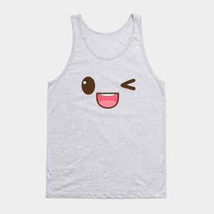 Winking Cute Face Tank Top